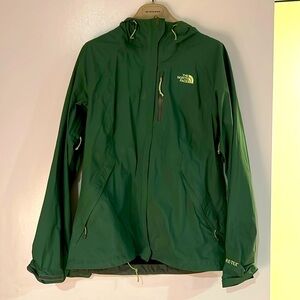 Green the north face waterproof jacket goretec